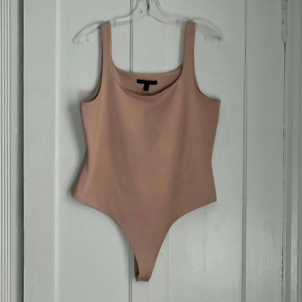 Banana Republic Thong Shaping Bodysuit Tan sz L ×2 layered fabric EUC like new